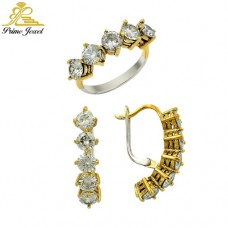 Gümüş zirkon taşlı set